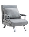 HOMCOM Modern 2-In-1 Design Single Sofa Bed, Foldable Armchair with Pillow, Light Grey