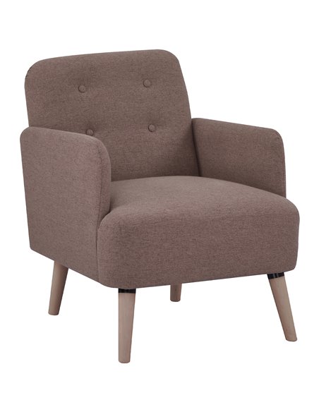 HOMCOM Armchair with Nature Wood Frame, Birch Wood Legs, Light Brown - pic 24450 | FastDaddyshop