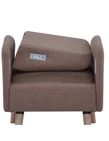 HOMCOM Armchair with Nature Wood Frame, Birch Wood Legs, Light Brown