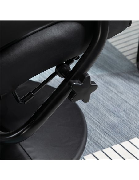 HOMCOM Manual Sofa Reclining Armchair PU Leather Massage Recliner Chair and Ottoman, Black - pic 24528 | FastDaddyshop