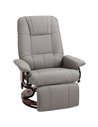 HOMCOM Recliner Armchair Sofa with Faux Leather, Upholstered Wooden Base, Grey