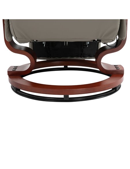 HOMCOM Manual Recliner Chair Armchair Sofa with Faux Leather Upholstered Wooden Base for Living Room Bedroom, Grey - pic 24539 | FastDaddyshop