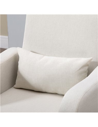 HOMCOM Accent Chair, Linen-Touch Armchair, Upholstered Leisure Lounge Sofa, Club Chair with Wooden Frame, Cream