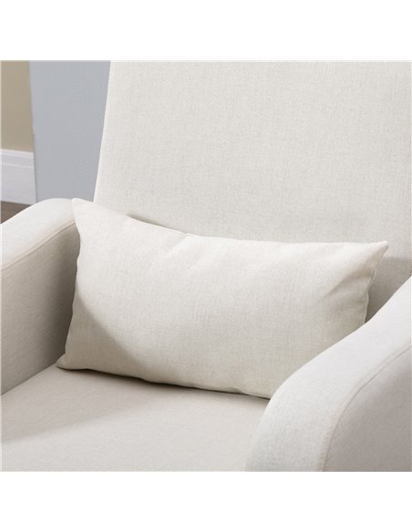 HOMCOM Accent Chair, Linen-Touch Armchair, Upholstered Leisure Lounge Sofa, Club Chair with Wooden Frame, Cream - pic 24555 | FastDaddyshop