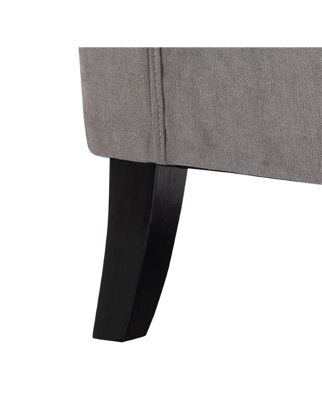 HOMCOM Retro Accent Chair, Wingback Armchair with Wood Frame Button Tufted Design for Living Room Bedroom, Grey - pic 24566 | FastDaddyshop