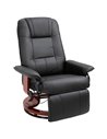 HOMCOM Manual Recliner Chair Armchair Sofa with Faux Leather Upholstered Wooden Base for Living Room Bedroom, Black