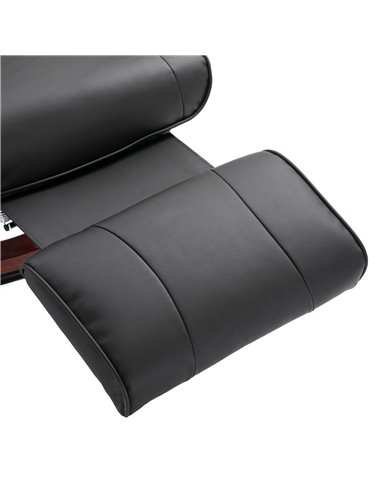 HOMCOM Manual Recliner Chair Armchair Sofa with Faux Leather Upholstered Wooden Base for Living Room Bedroom, Black