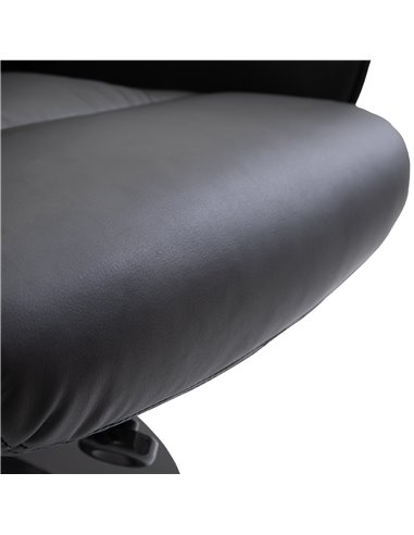 HOMCOM Executive Recliner Chair High Back and Footstool Armchair Lounge Seat Black