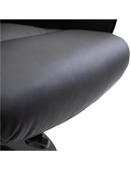 HOMCOM Executive Recliner Chair High Back and Footstool Armchair Lounge Seat Black - pic 24582 | FastDaddyshop