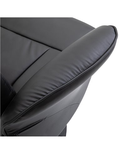 HOMCOM Executive Recliner Chair High Back and Footstool Armchair Lounge Seat Black