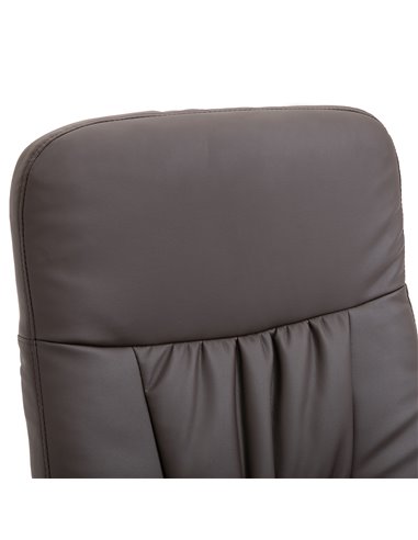 HOMCOM Executive Recliner Chair High Back and Footstool Armchair Lounge Seat Brown