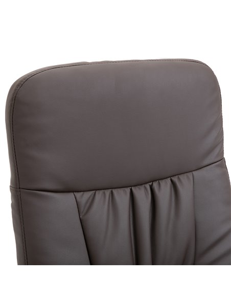 HOMCOM Executive Recliner Chair High Back and Footstool Armchair Lounge Seat Brown - pic 24592 | FastDaddyshop