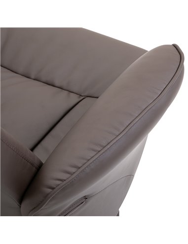 HOMCOM Executive Recliner Chair High Back and Footstool Armchair Lounge Seat Brown