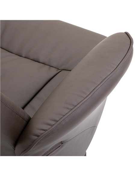 HOMCOM Executive Recliner Chair High Back and Footstool Armchair Lounge Seat Brown - pic 24593 | FastDaddyshop