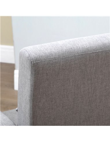 HOMCOM Accent Chair, Linen-Touch Armchair, Upholstered Leisure Lounge Sofa, Club Chair with Wooden Frame, Grey