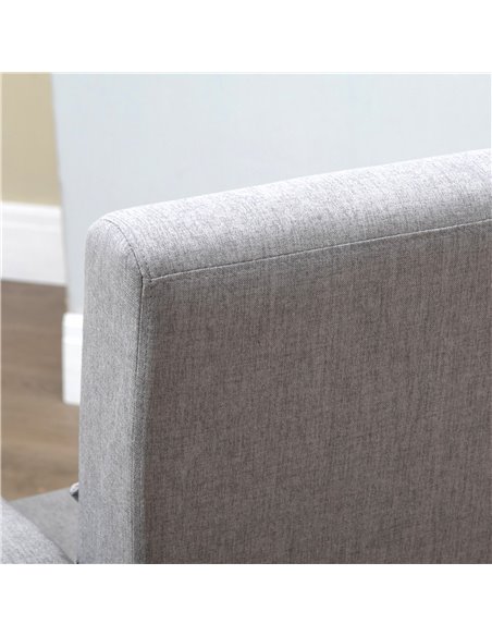 HOMCOM Accent Chair, Linen-Touch Armchair, Upholstered Leisure Lounge Sofa, Club Chair with Wooden Frame, Grey - pic 24600 | FastDaddyshop
