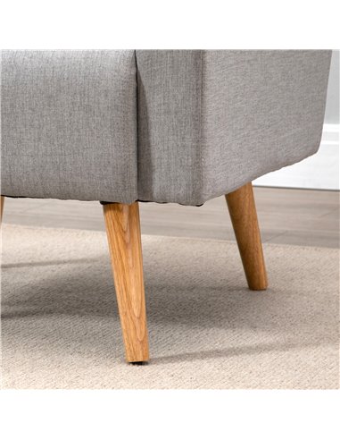 HOMCOM Accent Chair, Linen-Touch Armchair, Upholstered Leisure Lounge Sofa, Club Chair with Wooden Frame, Grey