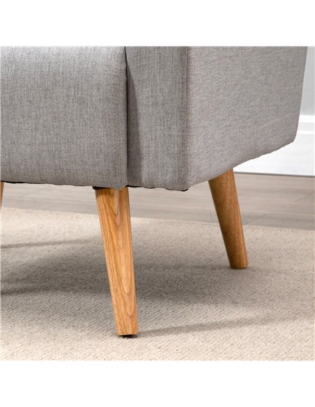 HOMCOM Accent Chair, Linen-Touch Armchair, Upholstered Leisure Lounge Sofa, Club Chair with Wooden Frame, Grey - pic 24601 | FastDaddyshop