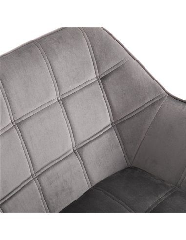 HOMCOM Armchair Accent Chair Wide Arms Slanted Back Padding Iron Frame Wooden Legs Home Bedroom Furniture Seating Grey