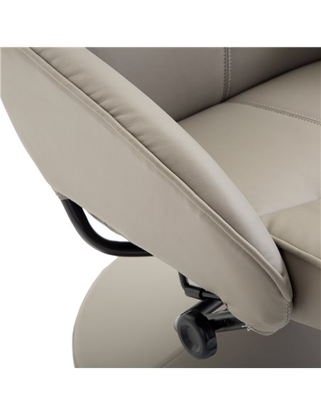HOMCOM Adjustable PU Leather Recliner Swivel Executive Reclining Chair High Back Armchair Lounge Seat with Footrest Stool - pic 24637 | FastDaddyshop