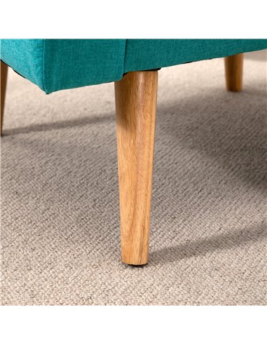 HOMCOM Accent Chair, Linen-Touch Armchair, Upholstered Leisure Lounge Sofa, Club Chair with Wooden Frame, Teal