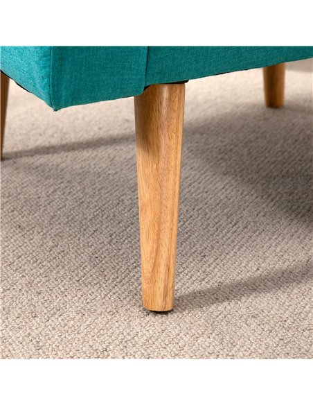 HOMCOM Accent Chair, Linen-Touch Armchair, Upholstered Leisure Lounge Sofa, Club Chair with Wooden Frame, Teal - pic 24655 | FastDaddyshop