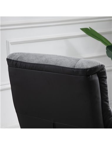 HOMCOM Fabric Recliner Sofa Armchair with footstool Swivel Sofa Grey