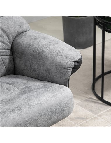 HOMCOM Fabric Recliner Sofa Armchair with footstool Swivel Sofa Grey