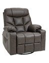 HOMCOM Recliner Armchair with Faux Leather, Footrest, Cup Holders, Brown