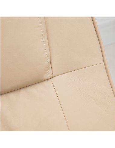 HOMCOM Manual Sofa Reclining Armchair PU Leather Massage Recliner Chair and Ottoman, Cream