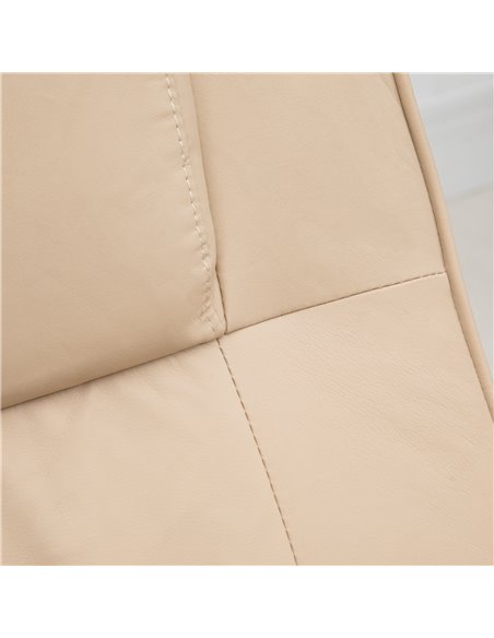 HOMCOM Manual Sofa Reclining Armchair PU Leather Massage Recliner Chair and Ottoman, Cream - pic 24701 | FastDaddyshop