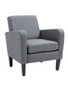 HOMCOM Linen Single Armchair with Padded Seat, Grey