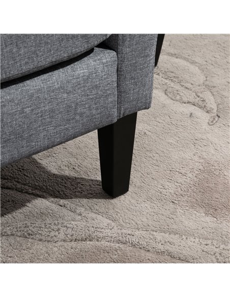 HOMCOM Linen Single Armchair, with Padded Seat - Grey - pic 24719 | FastDaddyshop