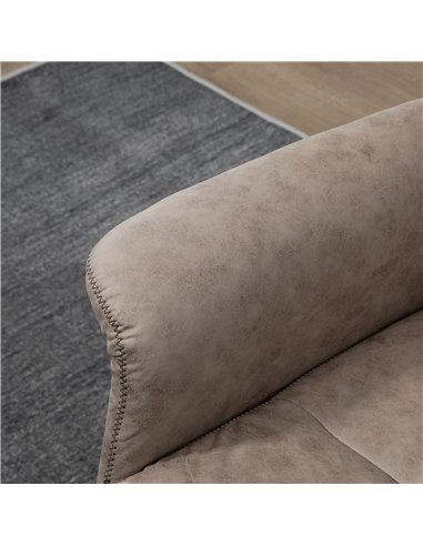 HOMCOM Upholstered Reclining Armchair with Ottoman, Adjustable and Removable Headrest, Khaki
