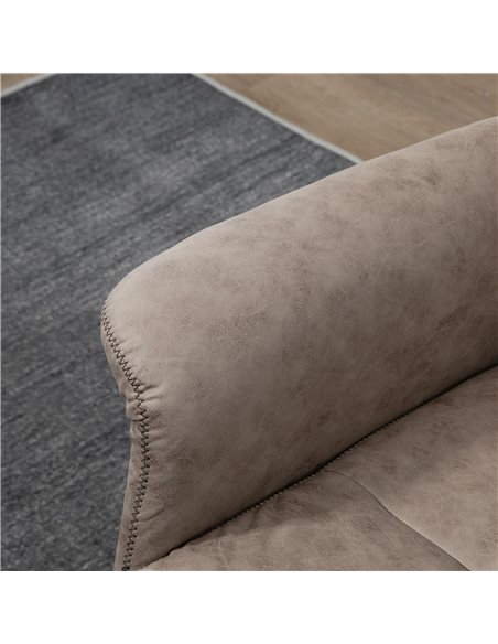 HOMCOM Upholstered Reclining Armchair with Ottoman, Adjustable and Removable Headrest, Khaki - pic 24736 | FastDaddyshop