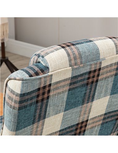 HOMCOM Recliner Chair and Footstool, Swivel Armchair with Footstool and Adjustable Backrest for Living Room, Bedroom