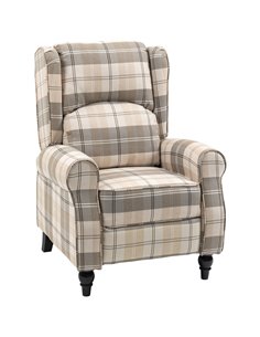 HOMCOM Recliner Armchair with Armrest, Push Back, Cushion, Khaki