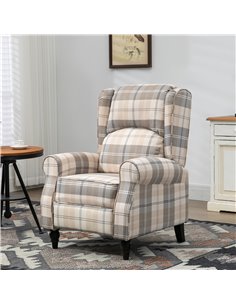 HOMCOM Recliner Armchair with Armrest, Push Back, Cushion, Khaki 2