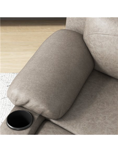 HOMCOM Microfibre Recliner Armchair, with Adjustable Leg Rest, Cup Holder, for Home Living Room, Brown - pic 24827 | FastDaddyshop