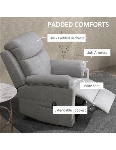 HOMCOM Electric Power Lift Armchair for Elderly with Remote Control, Grey