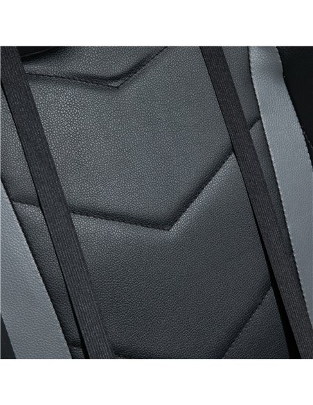 HOMCOM Faux Leather High-Back Gaming Chair  with Footrest, Wheels, Black-Grey - pic 24844 | FastDaddyshop