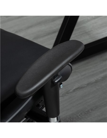 HOMCOM Faux Leather High-Back Gaming Chair  with Footrest, Wheels, Black-Grey - pic 24845 | FastDaddyshop