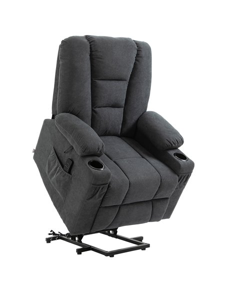 HOMCOM Recliner Chair for the Elderly with Lift, Remote Control, Side Pockets, Grey - pic 24864 | FastDaddyshop