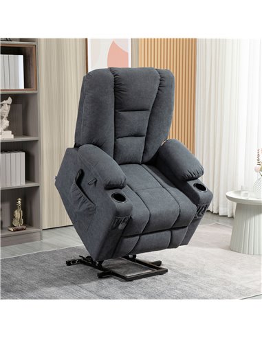 HOMCOM Recliner Chair for the Elderly with Lift, Remote Control, Side Pockets, Grey