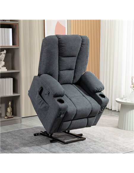 HOMCOM Recliner Chair for the Elderly with Lift, Remote Control, Side Pockets, Grey - pic 24865 | FastDaddyshop