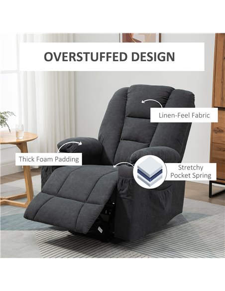 HOMCOM Recliner Chair for the Elderly with Lift, Remote Control, Side Pockets, Grey - pic 24870 | FastDaddyshop