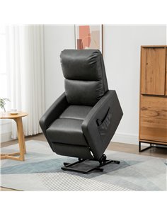 HOMCOM Recliner Chair for the Elderly with Lift, Remote Control, Side Pockets, Charcoal Grey 2