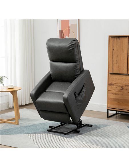 HOMCOM Recliner Chair for the Elderly with Lift, Remote Control, Side Pockets, Charcoal Grey - pic 24874 | FastDaddyshop