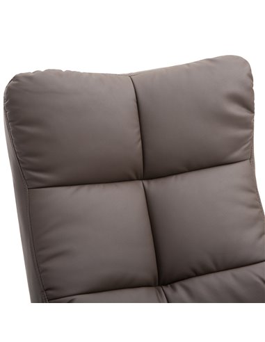 HOMCOM Faux Leather Swivel Recliner Chair with Footstool, Wooden Base and Storage for Living Room, Brown