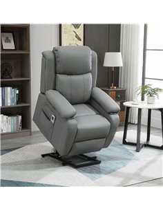 HOMCOM Electric Power Lift Vibration Massage Recliner Chair with Remote Control, Grey 2
